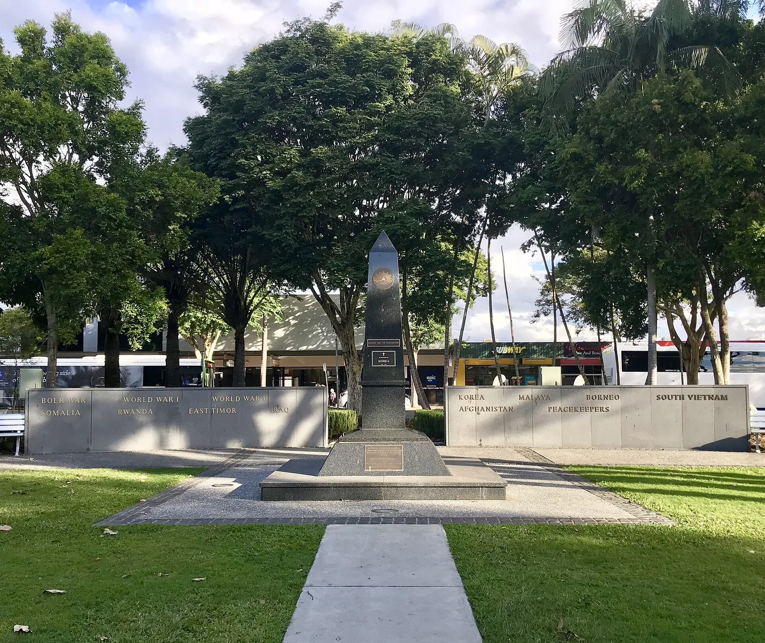 Caboolture War Memorial at King Street, Caboolture Town Square, Caboolture, Queensland