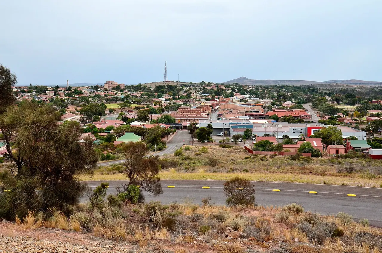 View from Hummock Hill, Whyalla , South Australia, looking towards the city centre