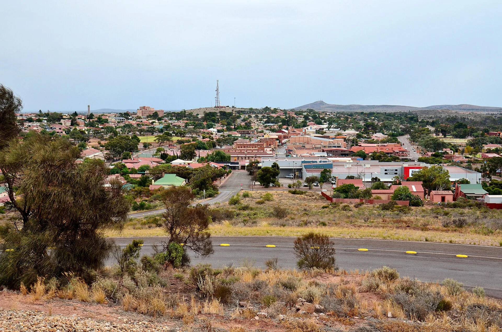 View from Hummock Hill, Whyalla , South Australia, looking towards the city centre