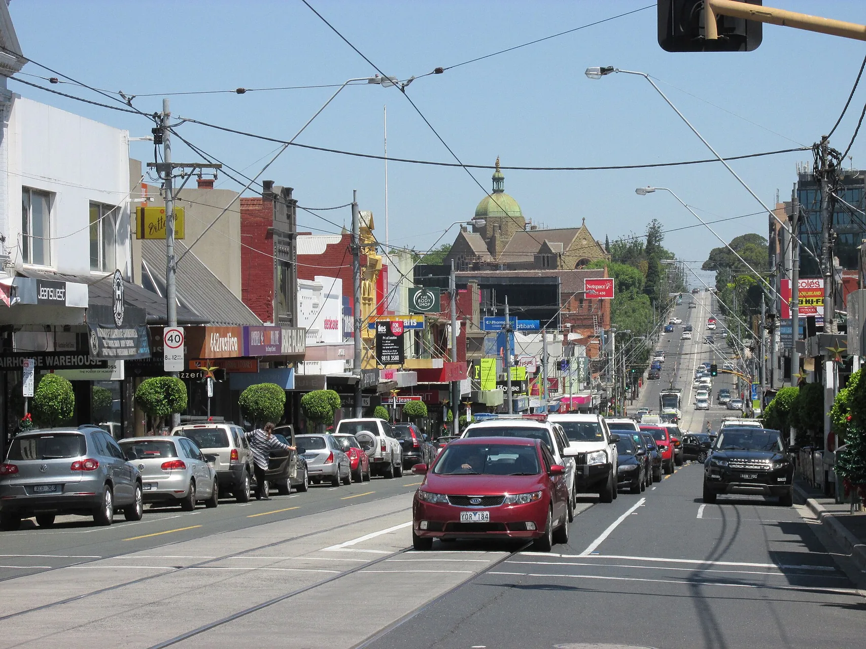 Burke Road looking south from the Camberwell shopping area in eastern Melbourne.