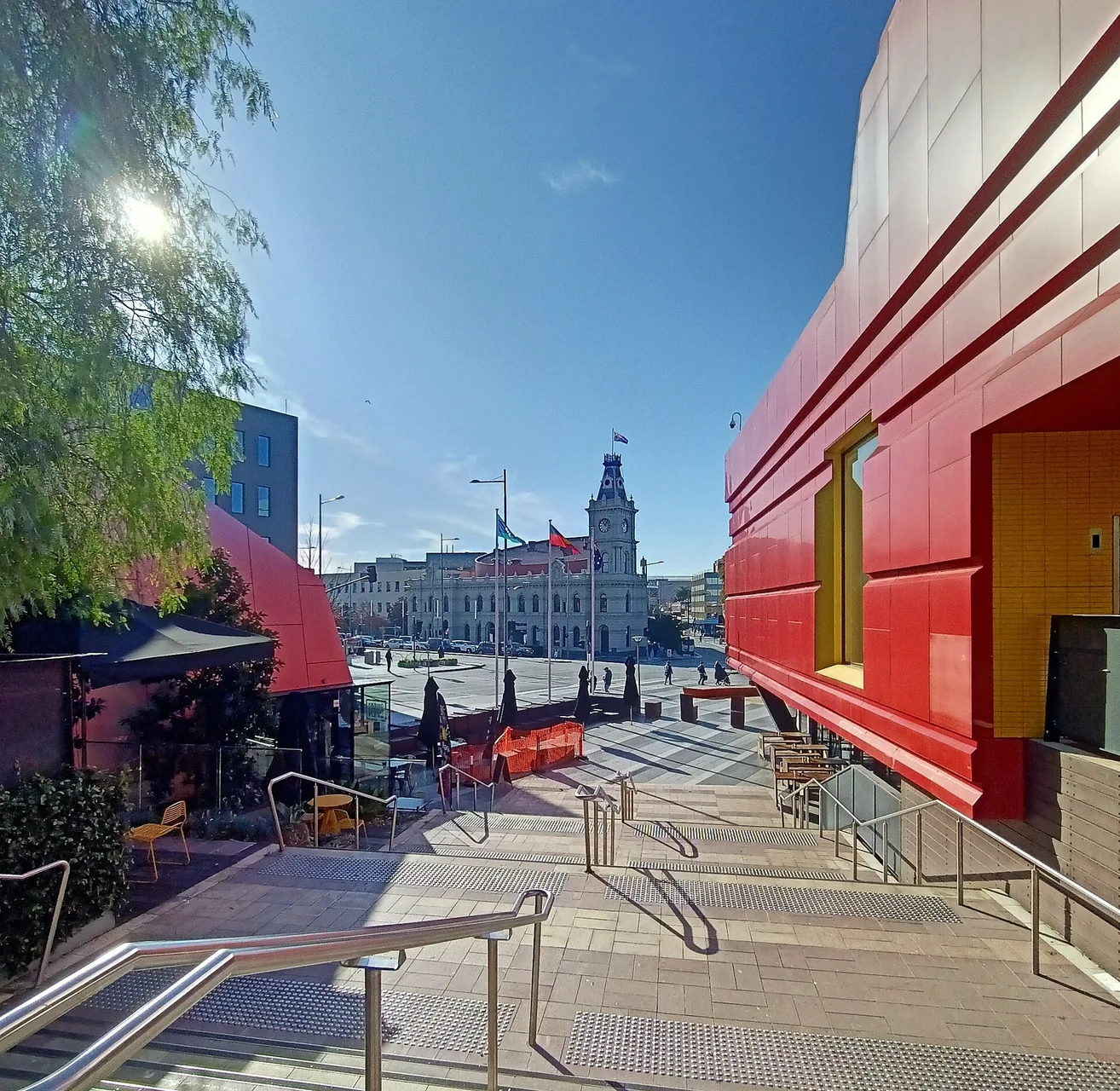 View of Dandenong Town Hall (Drum Theatre) from Harmony Square