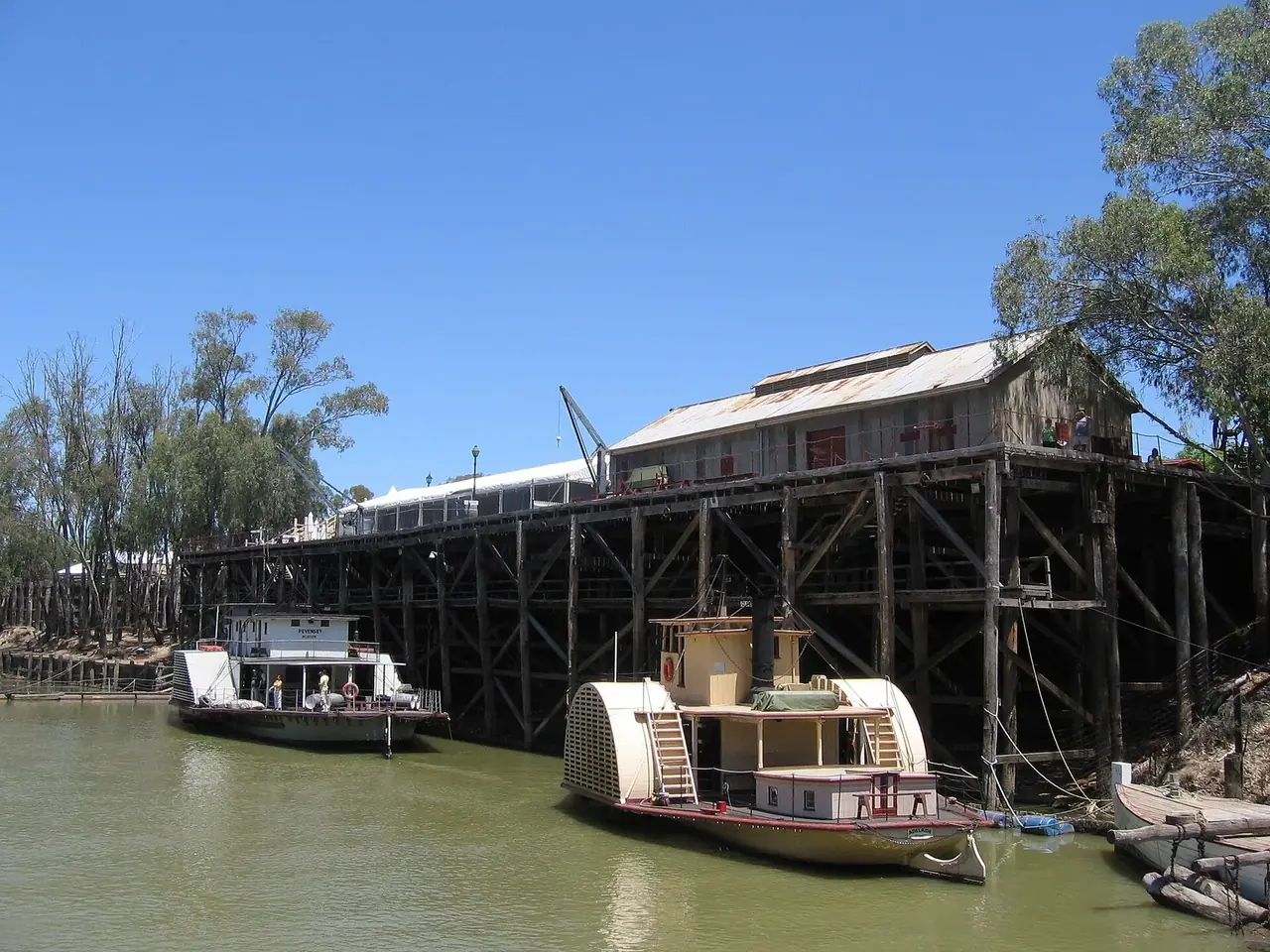 Wharf on the Murray River at Echuca, Victoria