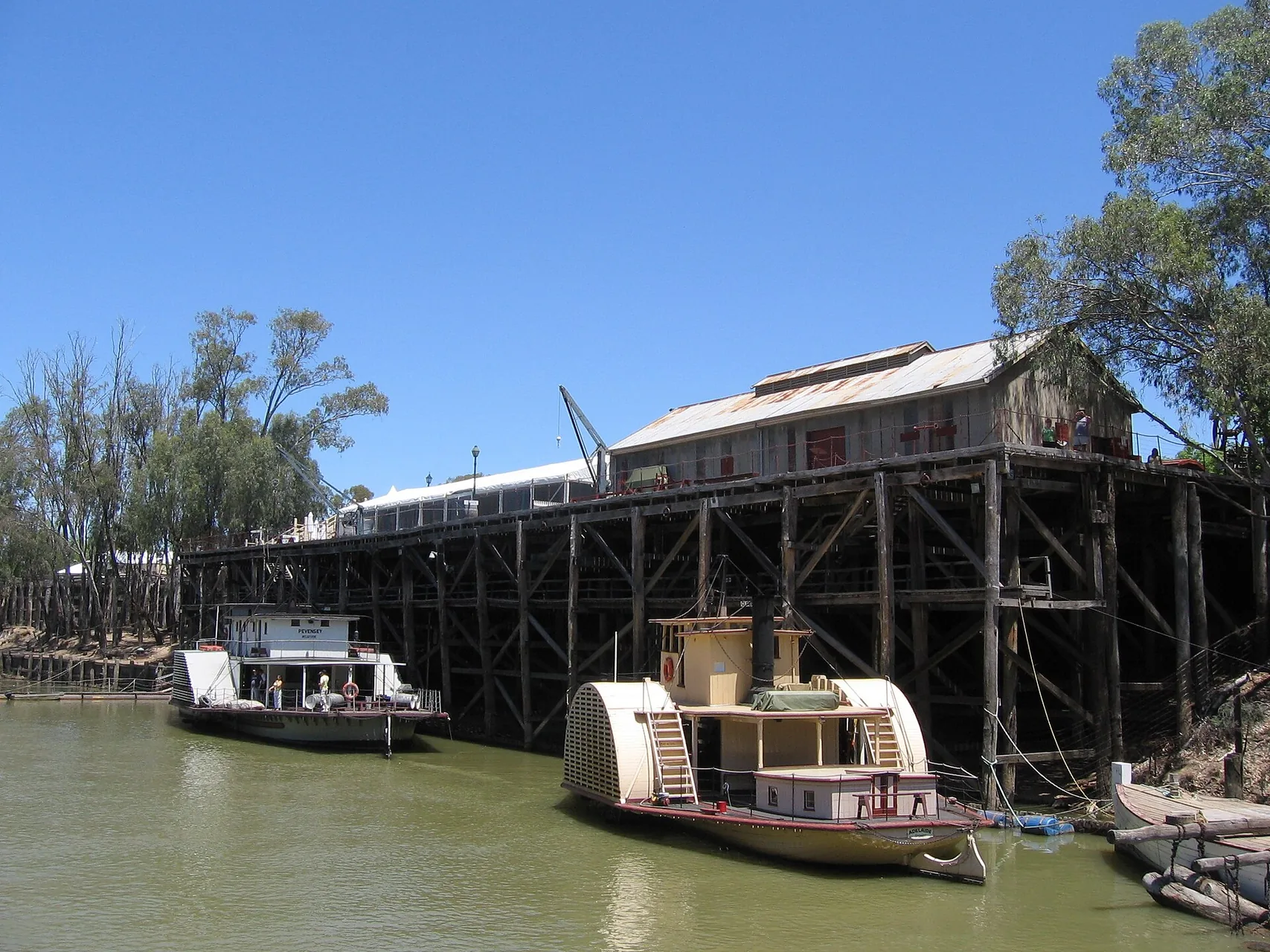 Wharf on the Murray River at Echuca, Victoria