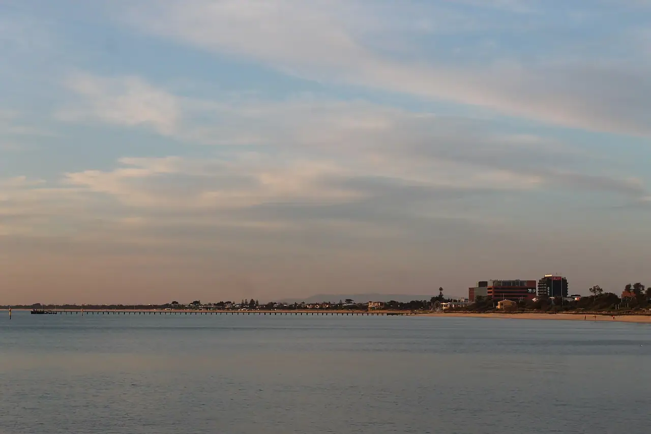 CBD and pier in Frankston, Victoria, Australia.