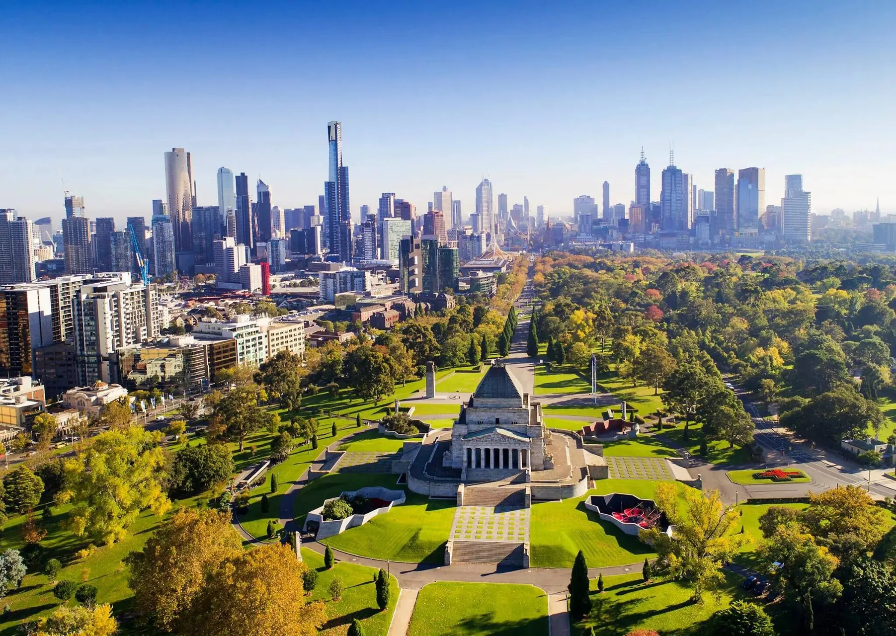 melbourne from shrine of rememberance
